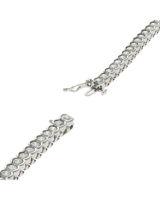 Half Bezel Set Diamond Inline Bracelet